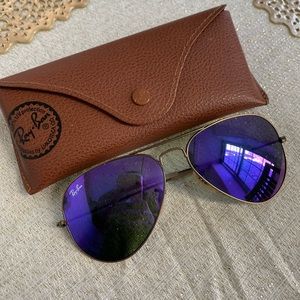 Aviator purple ray bans